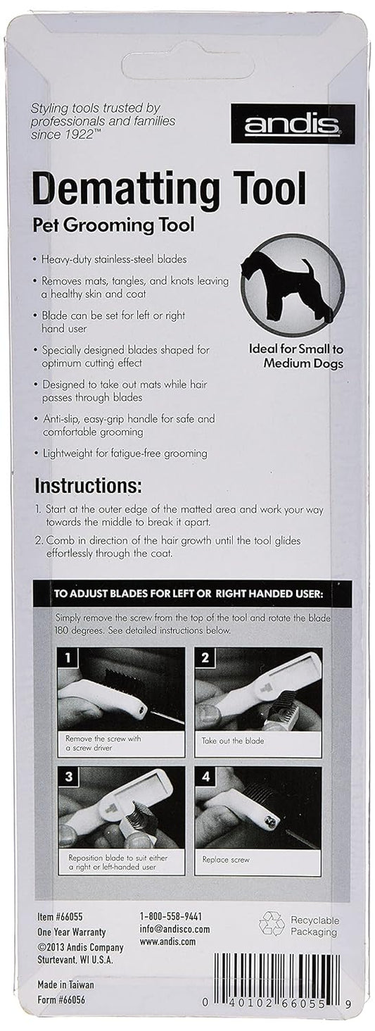 Andis 66055 Dematting 9-Blade Tool - Reduces Shedding, Safe on Wet or Dry Hair - Removes Dead Hair & Eliminates Tangles - Anti-slip, Easy-Grip Handle & Suitable for Various Pets – Green