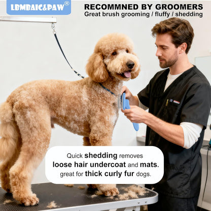 Dog Slicker Brushes for Poodles,Doodles,Goldendoodles,Bernedoodle.Dog Brushes for Thick Long Curly Fur Deshedding,Fluff,Grooming.Remove Loose Fur Quick Easy.Long Pin Slicker Brush.Wooden(Large)