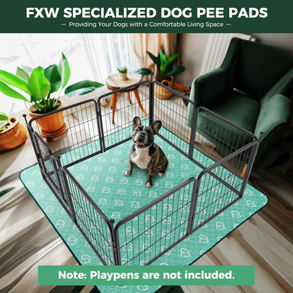 FXW Washable Pee Pads for Dogs, Puppy Pads with Super Absorbent, Specifically Designed for FXW Rollick/Homeplus 24inch 6 Panels Dog Playpen, 39" x 63" Rectangle, Khaki, 1 Pack