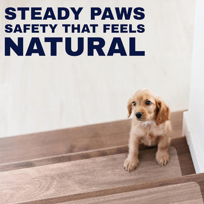 Clear Non Slip Stair Treads for Wooden Steps Indoor 30"x6" – 15-Pack Peel Stick Stair Treads – Self Adhesive Transparent Step Covers – Stair Grip Tape for Dogs, Kids – by STEPCORE