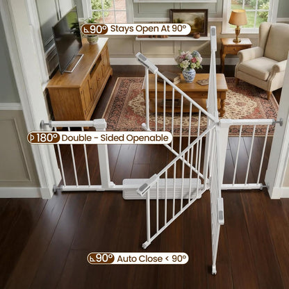Mumeasy 36" High Extra Tall Dog Gate, 29.6"-40.5" Wide Pressure Mounted Tall Baby Gate for Dog, Auto Close Pet Gate with Door for Stairs,Doorways,House,Black
