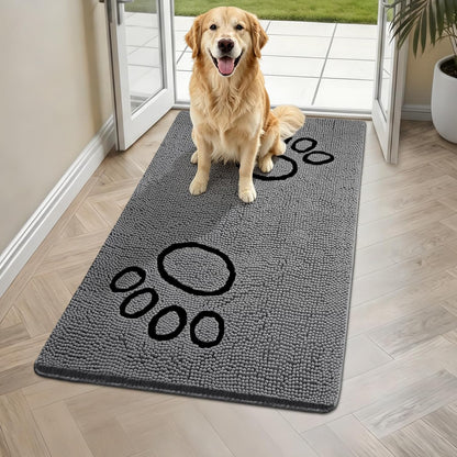 Bcoimo Super Absorbent Dog Door Mat, 30"*20" Anti Slip Mat for Muddy Paws, Pet Rugs for Dirty Paws Washable that Absorbs Moisture and Dirt, for Dog Cage and Pet Resting Carpet