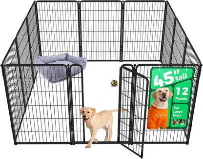 FXW Homeplus Unleashed Indoor Dog Playpen - Stress-Free and Safe Play, Heavy Duty 24 Inch 6 Panels Dog Pen for Puppy and Small Dogs, Black│Patented