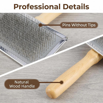 2PCS Dog Slicker Brush & Pet Comb, Cat Dog Rabbit Pin Grooming Brush Extra Large & Small Size, Matted/Loose Fur, Knots, For Doodle/Goldendoodle/Labradoodles Grooming and Shredding Short/Long Hair