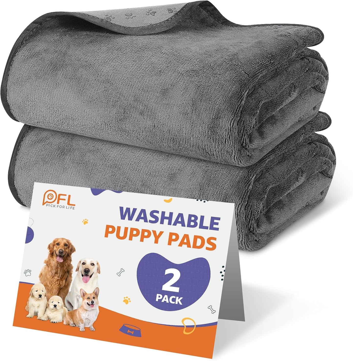 Dog Pee Pad Washable Extra Large, Instant Absorb Thicker Training Pads Non-Slip Pet Playpen Mat, Waterproof Reusable Floor Mat Ideal for Puppy Senior Dog Whelping Incontinence Housebreaking 65x48 Inch