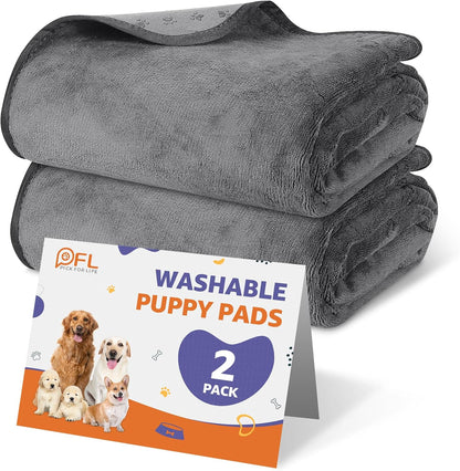 Dog Pee Pad Washable Extra Large, Instant Absorb Thicker Training Pads Non-Slip Pet Playpen Mat, Waterproof Reusable Floor Mat Ideal for Puppy Senior Dog Whelping Incontinence Housebreaking 65x48 Inch