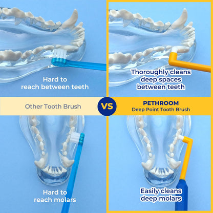 PETHROOM] Pet Toothbrush - Cats, Kitten, Small Dog Dental Care, Removing Teeth Tartar | Soft Bristle Cleaning Toothbrush Cat (Extra Small)
