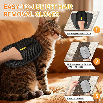Electrostatic Pet Hair Remover Glove for Dogs &Cats, Reusable Cat Dog Magic Brush pet Hair, Suitable for Sofas, Clothing, Carpets, Curtains (1)