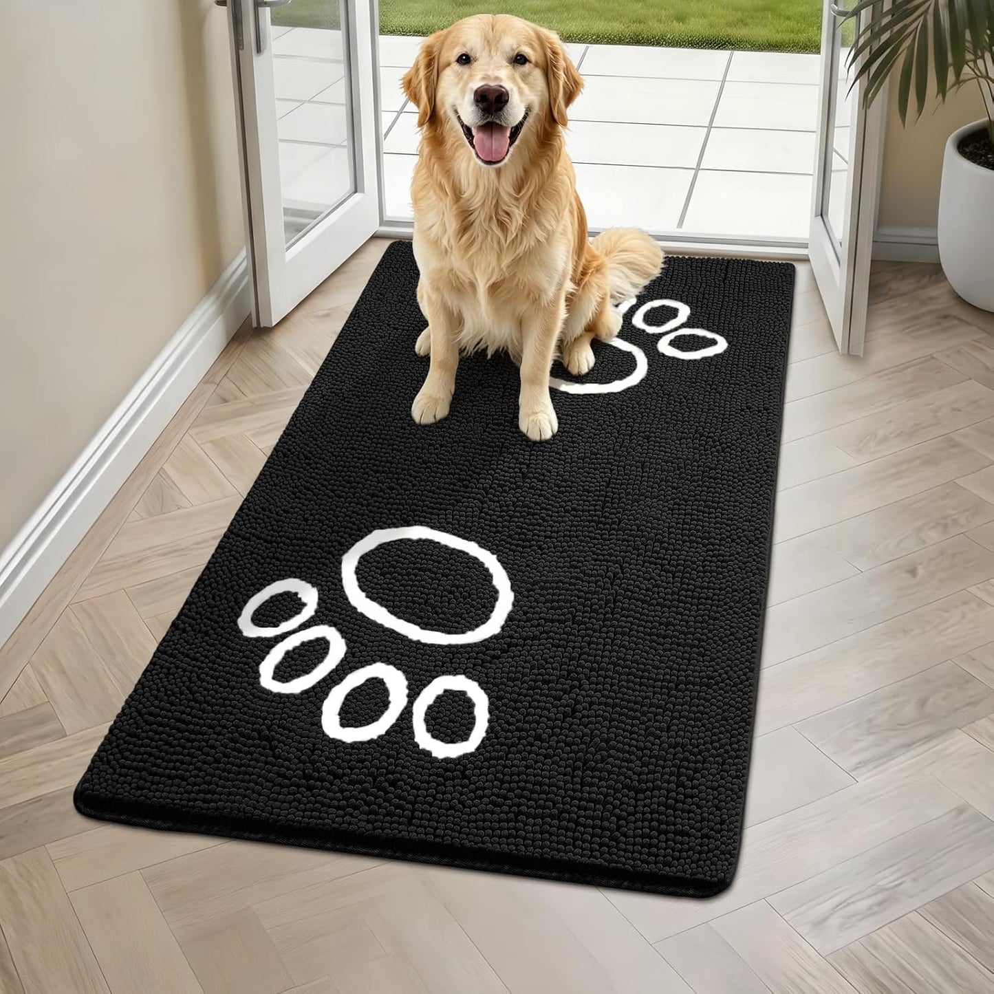 Bcoimo Super Absorbent Dog Door Mat, 30"*20" Anti Slip Mat for Muddy Paws, Pet Rugs for Dirty Paws Washable that Absorbs Moisture and Dirt, for Dog Cage and Pet Resting Carpet