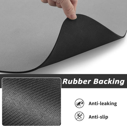 HotLive Dog Food Mat - Absorbent Cat Mat for Food and Water, No Stains Pet Feeding Bowl Mat, Easy to Clean Pet Placemats, Quick Dry Dog Water Dispenser Mat for Messy Drinkers | Paw Dark Grey 12"x 19"