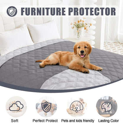 Smiry Waterproof Dog Bed Cover Blanket 30x70, Soft Reversible Pet Blanket, Washable Leakproof Cats Dogs Couch Cover for Sofa, Couch, Furniture, Grey/Dark Grey
