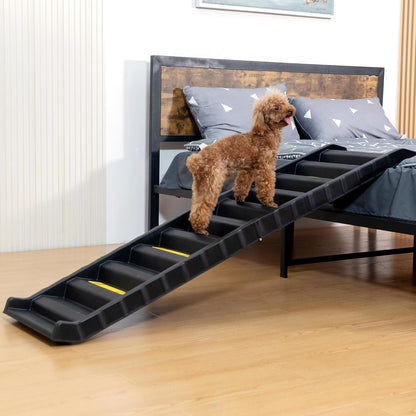 COZIWOW Portable Dog Car Ramps 61" L Folding High Traction Pet Stairs for Vehicles,SUV/Truck,Lightweight Ladder Ramp for Dogs Old Cats to High Bed,Couch-Easy Storage,Supports up to 165lb