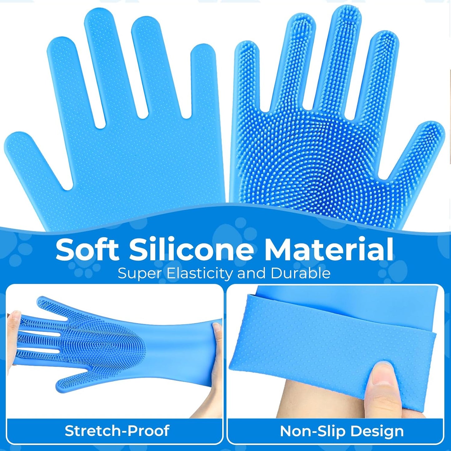 3PCS Dog Bath Supplies,Dog Bath Brush | Dog Washing Gloves | Dog Towel 40'' X 23.6'',Super Absorbent and Soft Pet Grooming Towel, Perfect Shower & Grooming Supplies for Dogs (A-3 Kits)