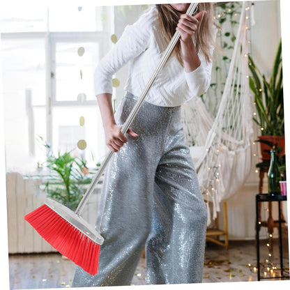 Ipetboom Pet Hair Broom Indoor Dustpan Soft Bristles Heavy Duty Stainless Steel Outdoor Broom for Garage Lobby