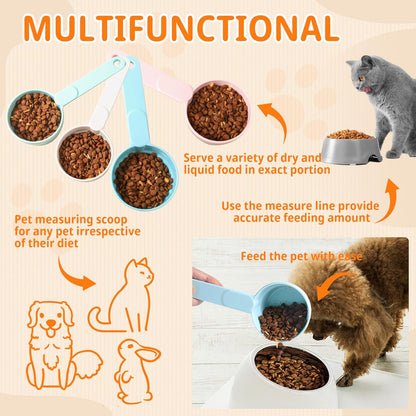 Joyinjojo Dog Food Scoop 1 Cup 1/2 Cup - Melamine Dog Food Measuring Cup, Pet Food Scoop for Dog Cat...Comfortable Long Handle for Easy to Scoop Food