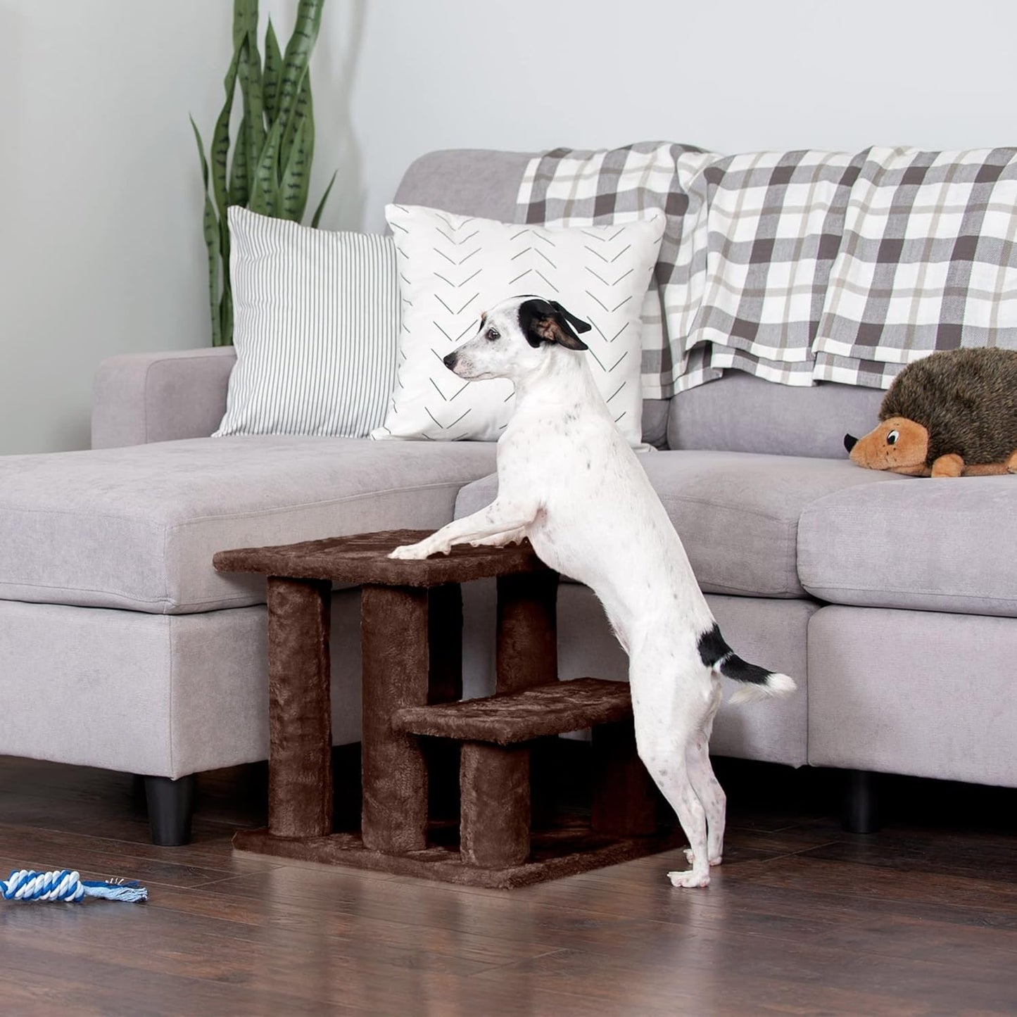 Furhaven Steady Paws Multi-Step Pet Stairs for High Beds & Sofas - Cream, 3-Step