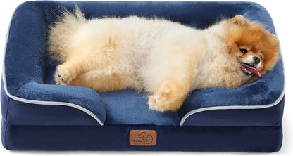 Bedsure Orthopedic Dog Bed Medium Size Dogs - Washable Small Medium Dog Cat Bed Waterproof, Comfort Cats Couch Sofa with Washable Removable Cover, Pets Bed with Nonskid Bottom, Grey, 28"