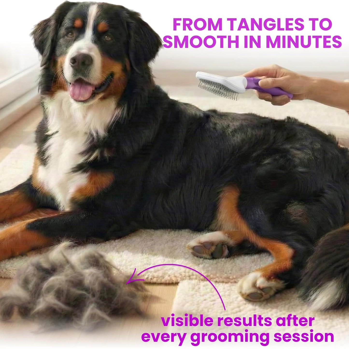 Poodle Pet Slicker Brush - For Dogs, Cats, Rabbits - Matted/Loose Fur, Knots - Suitable for Doodle/Goldendoodle Grooming and Shredding Short/Long Hair