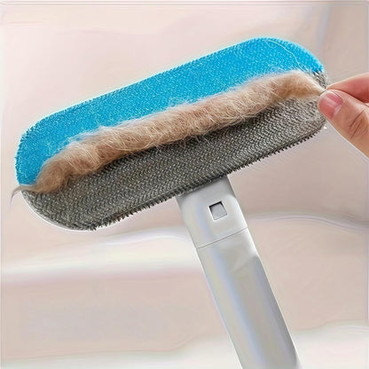 4-in-1 Pet Hair Removal Tool, Carpet Hair Removal Tool with Comb Pet Hair Remover for Furniture Reusable Long Handle for Furniture, Sofa, Carpet, and Bedding