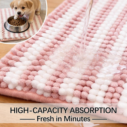 Dog Door Mat for Muddy Paws - Absorbent Quick-Dry Non-Slip Washable Chenille Pet Rug, Indoor Entryway Mat for Front Door & Crate (Brown, 24" L*16" W)