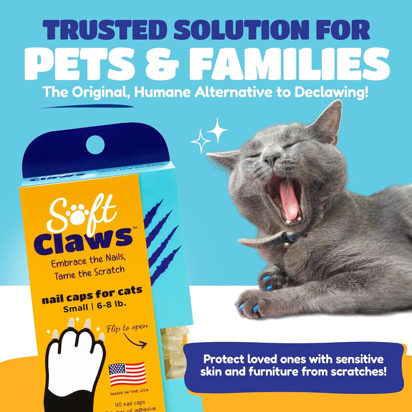 Soft Claws Nail Caps for Dogs with Non-Slip Design Made in USA - 40 Dog Nail Covers for Long-Lasting Protection of Floors and Furniture - Silver, XX-Large