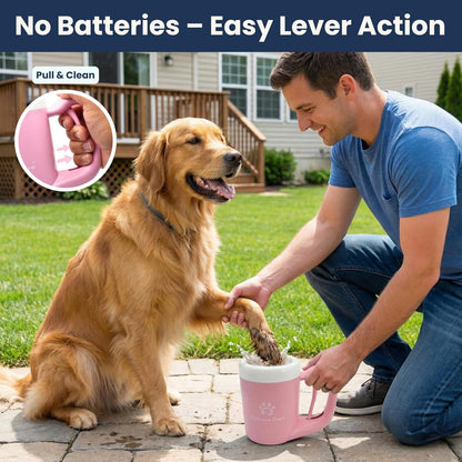 Dog Paw Washer Kit - Includes Paw Cleaner Cup, Towel, Pet Bath Brush & Moisturizing Balm - Dog Foot Washer for Muddy Paws, ideal for Small & Medium Dogs (Blue, Small)