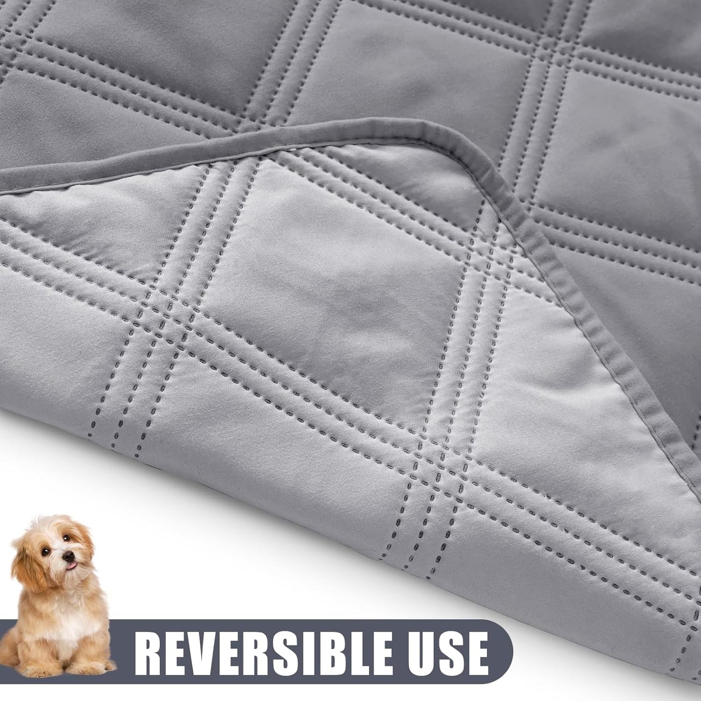 Smiry Waterproof Dog Bed Cover Blanket 30x70, Soft Reversible Pet Blanket, Washable Leakproof Cats Dogs Couch Cover for Sofa, Couch, Furniture, Grey/Dark Grey