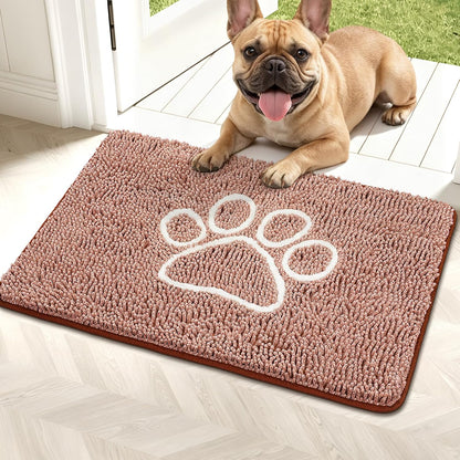 Bcoimo Super Absorbent Dog Door Mat, 30"*20" Anti Slip Mat for Muddy Paws, Pet Rugs for Dirty Paws Washable that Absorbs Moisture and Dirt, for Dog Cage and Pet Resting Carpet
