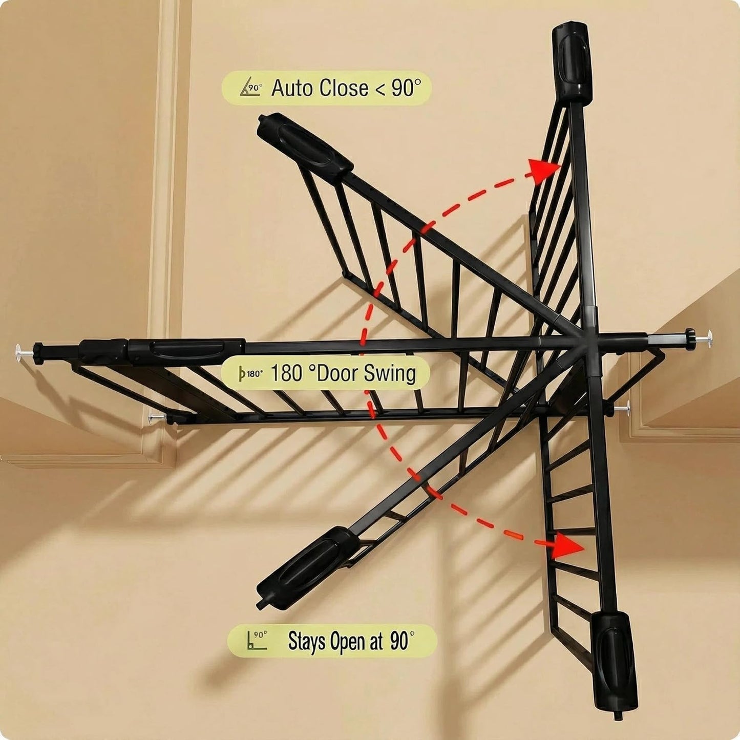 Extra Wide 76.4-81 Inch Large Baby Gates for Stairs, Doorways - No Drilling, Pressure Mounted Pet Gates for Kids & Dogs