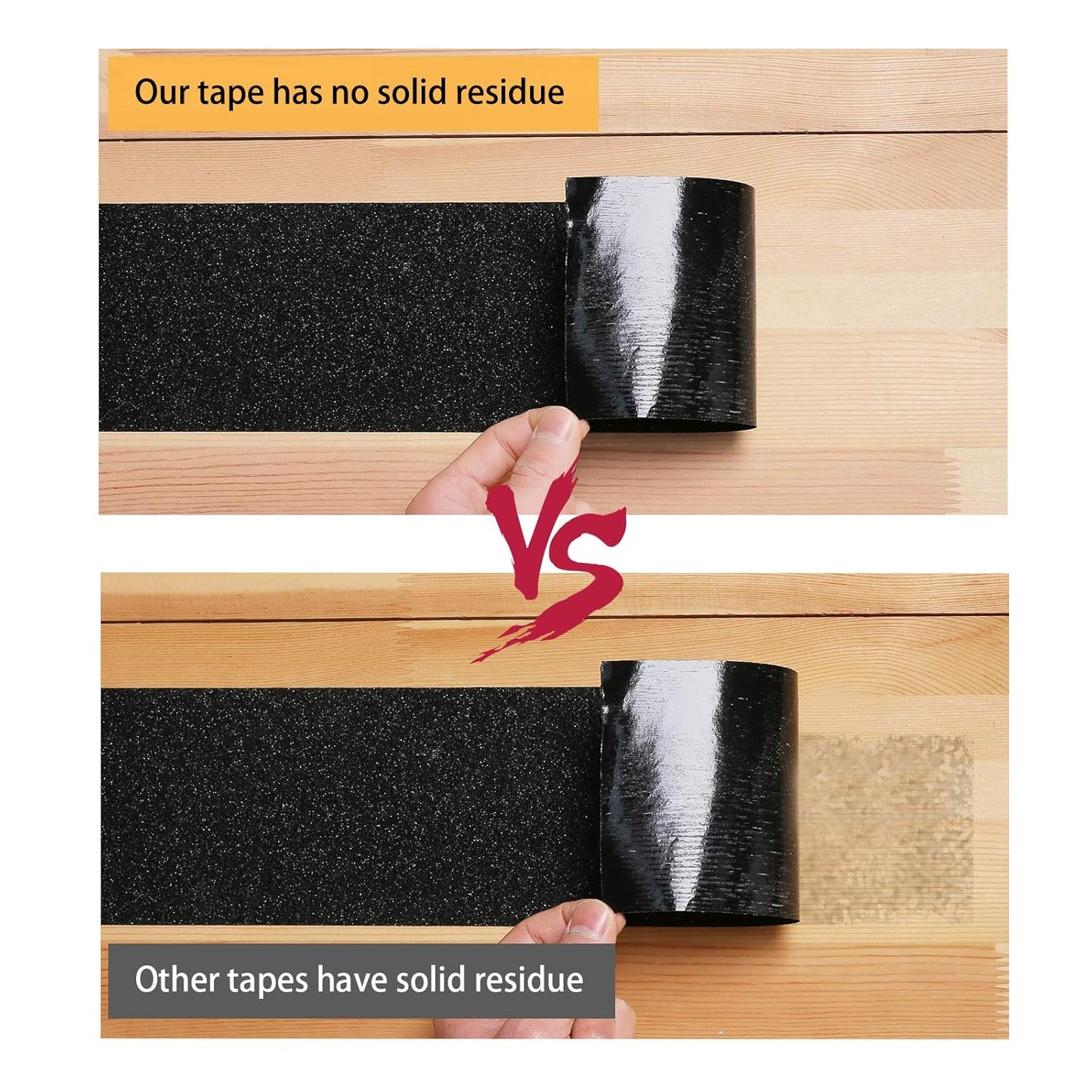 Grip Tape - Heavy Duty Anti Slip Tape 80 Grit Non Slip for Stairs Outdoor/Indoor, Waterproof High Traction Stairs Non Skid Treads, Durable Triple Layer Adhesive - Black (1 Inch x 20 Feet)
