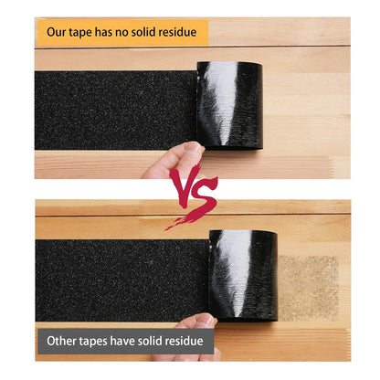Grip Tape - Heavy Duty Anti Slip Tape 80 Grit Non Slip for Stairs Outdoor/Indoor, Waterproof High Traction Stairs Non Skid Treads, Durable Triple Layer Adhesive - Black (1 Inch x 20 Feet)