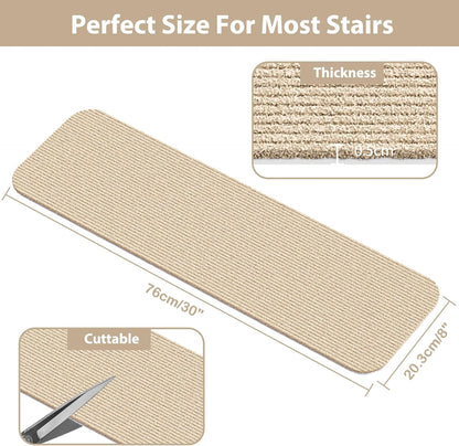 Fixmend Stair Treads Non Slip for Wooden Steps, 8" X 30" (15-Pack) Stair Runner Carpet Treads Indoor with Reusable Adhesive, Stairslide Carpets Rugs Safety Mats for Elders, Kids & Dogs, Dark Grey Leaf