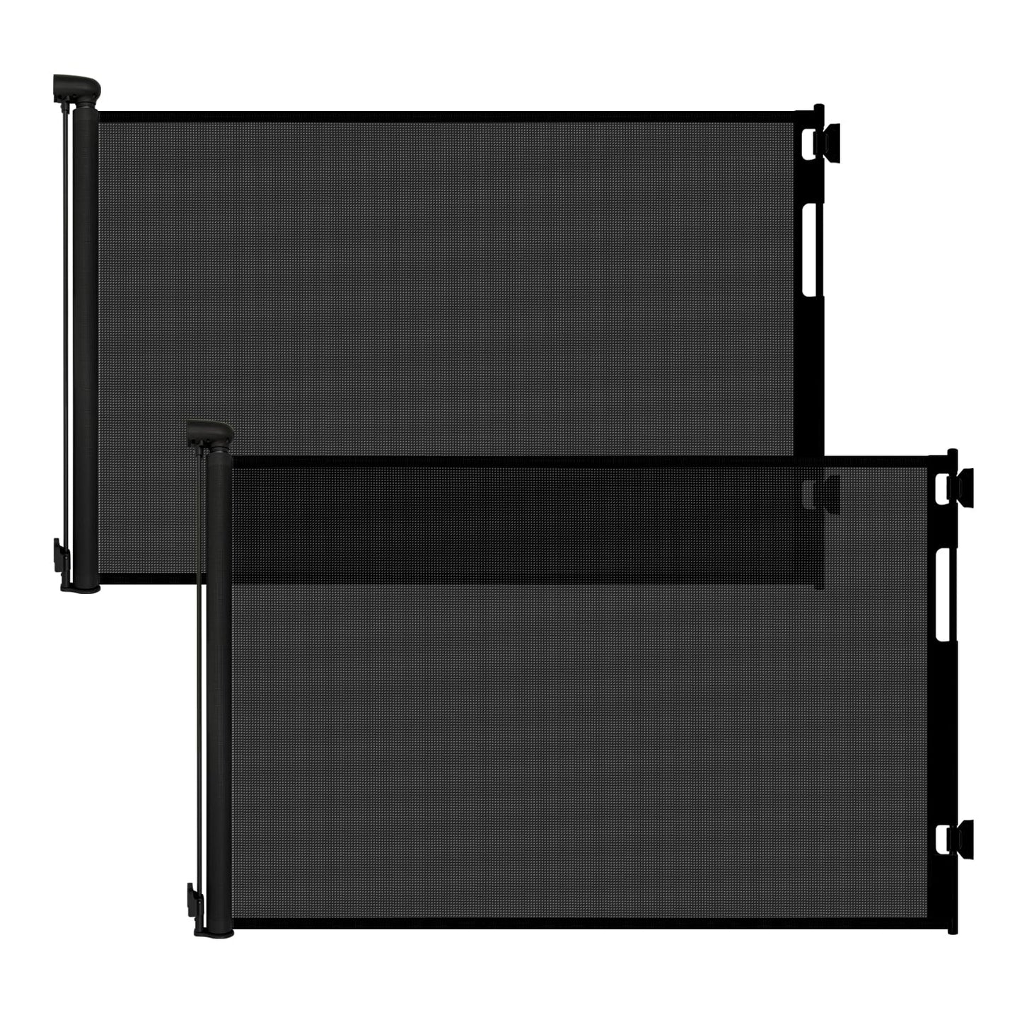 Retractable Baby Gate for Stairs and Doorways, 55" Wide x 33" Tall Mesh Dog Gate for Indoor & Outdoor Use, Safety Gate for Babies and Pets, Child Gates for Hallways, Hardware Mounted, Black