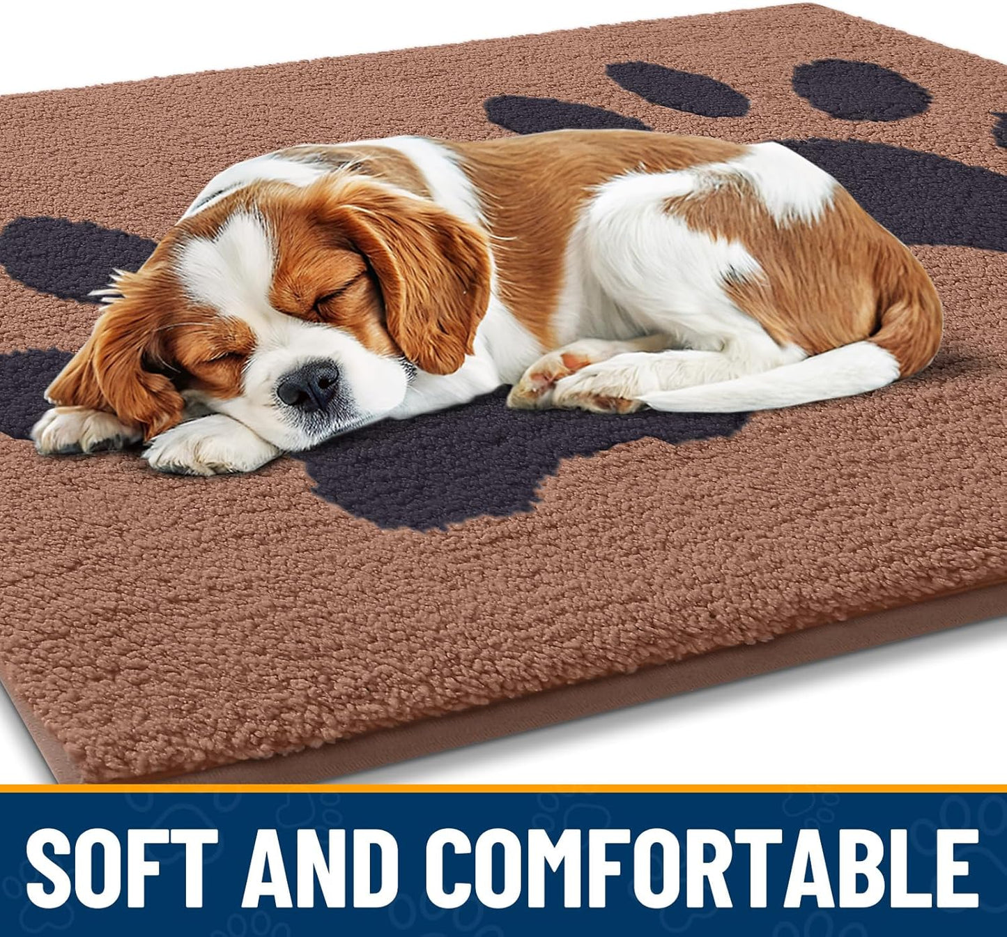 Smiry Dog Door Mat for Muddy Paws, Absorbs Moisture and Dirt, Low-Profile Entryway Mat with Non-Slip Backing, Entry Indoor Outdoor Doormat for Inside Floor (30x20 Inches, Grey, Striped)