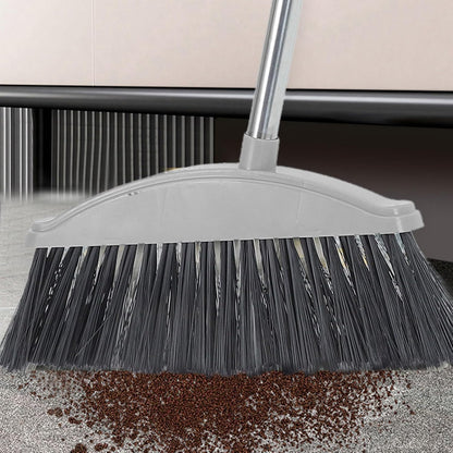 BESTonZON Pet Hair Broom with Large Plastic Angle Head Household Sweep Broom for Indoor and Outdoor Floor Cleaning Nordic Gray Long Handle for Efficient Hair and Garbage Removal