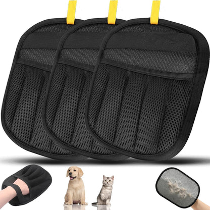Pet Hair Removal Glove for Dogs and Cats, 2PCS Upgrade Reusable Electrostatic Gloves for Deshedding, Washable Cat Grooming Brush Five-Finger Magic Gloves for Clothing Carpet Sofa Car Seat