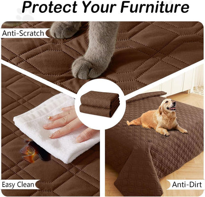hyha Waterproof Dog Bed Blanket, Soft Pet Blankets, Waterproof Couch Cover for Dogs, Reversible Sofa Covers Washable for Furniture (30x70 Inch, Grey/Dark Grey)