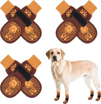 SCENEREAL 6Pcs Anti Slip Dog Socks to Prevent Licking Paws for Hot/Cold Pavement, Dog Grippy Socks for Hardwood Floors, Dog Shoes for Boots & Paw Protectors for Puppy Small Medium Large Senior Dogs