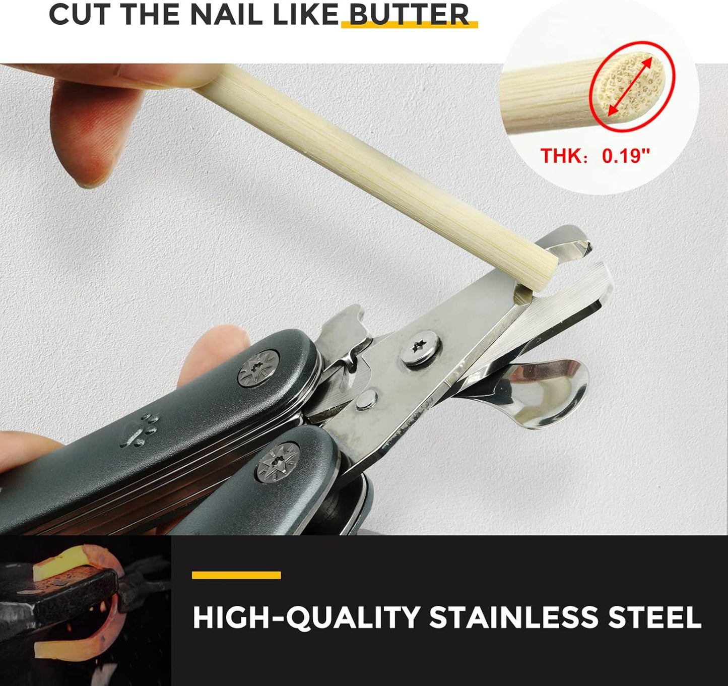 Best Dog Nail Trimmer for Anxiety Sensitive Dog, Silent Smoothest Large Dog Nail Clippers for Large Dogs with Thick Nail, 3-in-1 Build-in Comb & Nail File, Heavy Duty Professional Canine Nail Clipper
