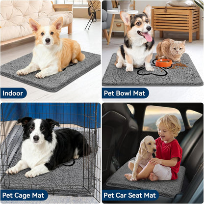 Bcoimo Super Absorbent Dog Door Mat, 30"*20" Anti Slip Mat for Muddy Paws, Pet Rugs for Dirty Paws Washable that Absorbs Moisture and Dirt, for Dog Cage and Pet Resting Carpet