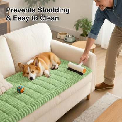 Smiry Couch Cover for Dogs, Non Slip Washable Sofa Protector for Pets, Soft Furniture Cover for Leather & Fabric Couches, Cozy Protect Against Fur, Dirt & Everyday Messes (Dark Grey, 27.6" x 59")