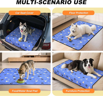 WanpeeGoo Washable Pee Pads for Dogs, 4 Pack Absorbent Reusable Training Dog Pads Pet Puppy Pads, Non-Slip Potty Pads for Whelping, Playpen, Crate, Bed, Grey 18"x24"