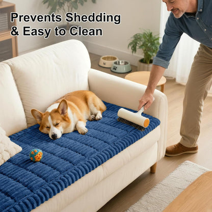 Smiry Couch Cover for Dogs, Non Slip Washable Sofa Protector for Pets, Soft Furniture Cover for Leather & Fabric Couches, Cozy Protect Against Fur, Dirt & Everyday Messes (Dark Grey, 27.6" x 59")