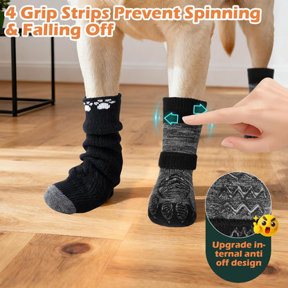 EXPAWLORER Anti Slip Dog Socks to Prevent Licking Paws, Dog Shoes for Hot Pavement Walk, Dog Booties for Hardwood Floors, Dog Boots & Paw Protectors with Grippers for Small Medium Large Senior Dogs M
