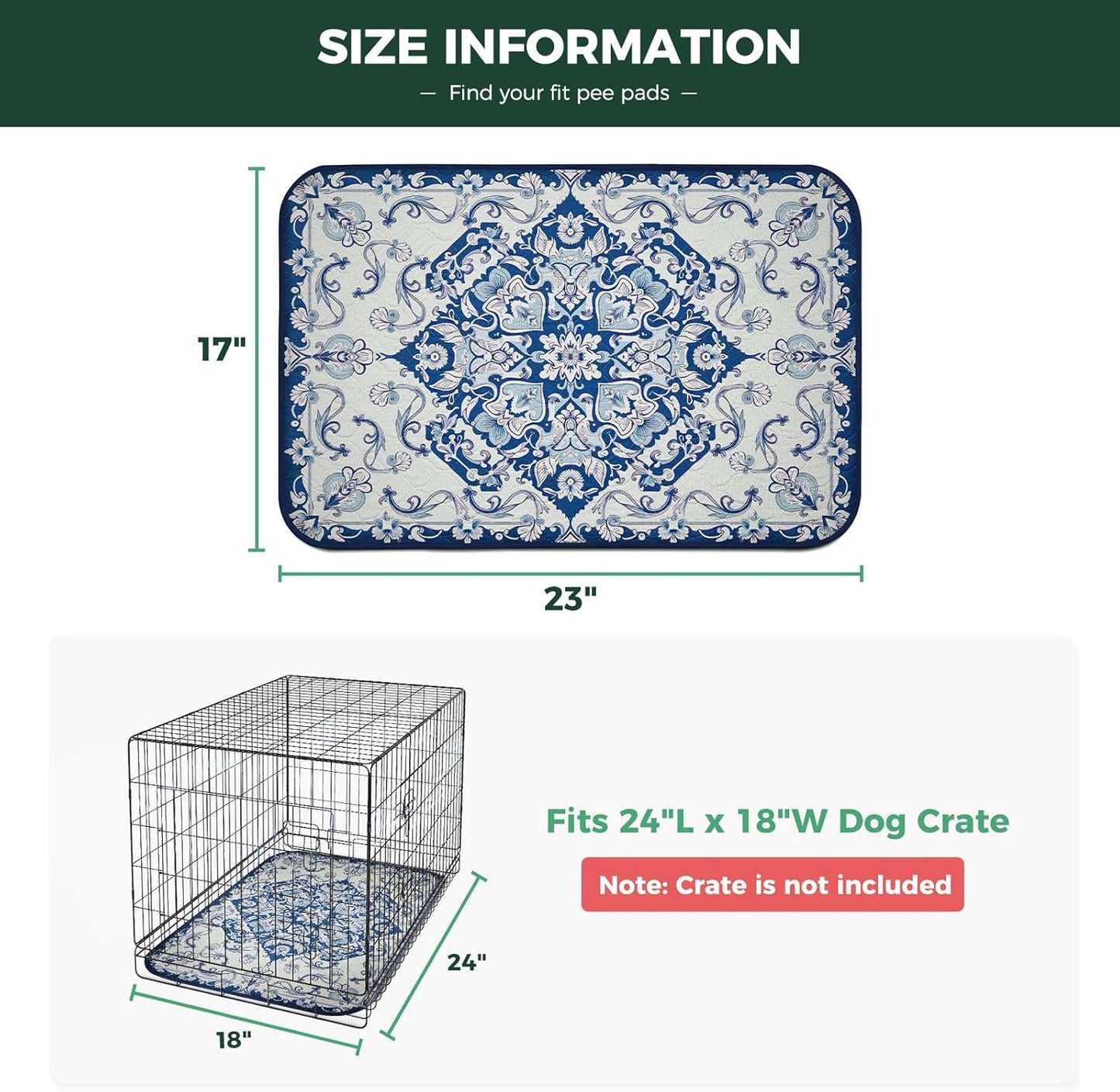 FXW Washable Pee Pads for Dogs, Puppy Pads with Super Absorbent, Specifically Designed for FXW Rollick/Homeplus 24inch 6 Panels Dog Playpen, 39" x 63" Rectangle, Khaki, 1 Pack