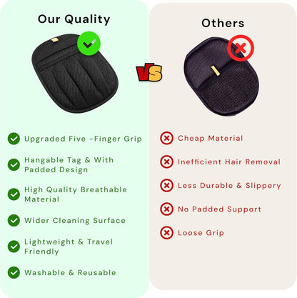 Wolfster Pet Hair Removal Glove for Cats & Dogs - Five-Finger Electrostatic Reusable Pet Hair Remover for Couch, Sofa, Carpet, Car Seat, Bedding & Clothing, Lint Roller Alternative, Eco-Friendly