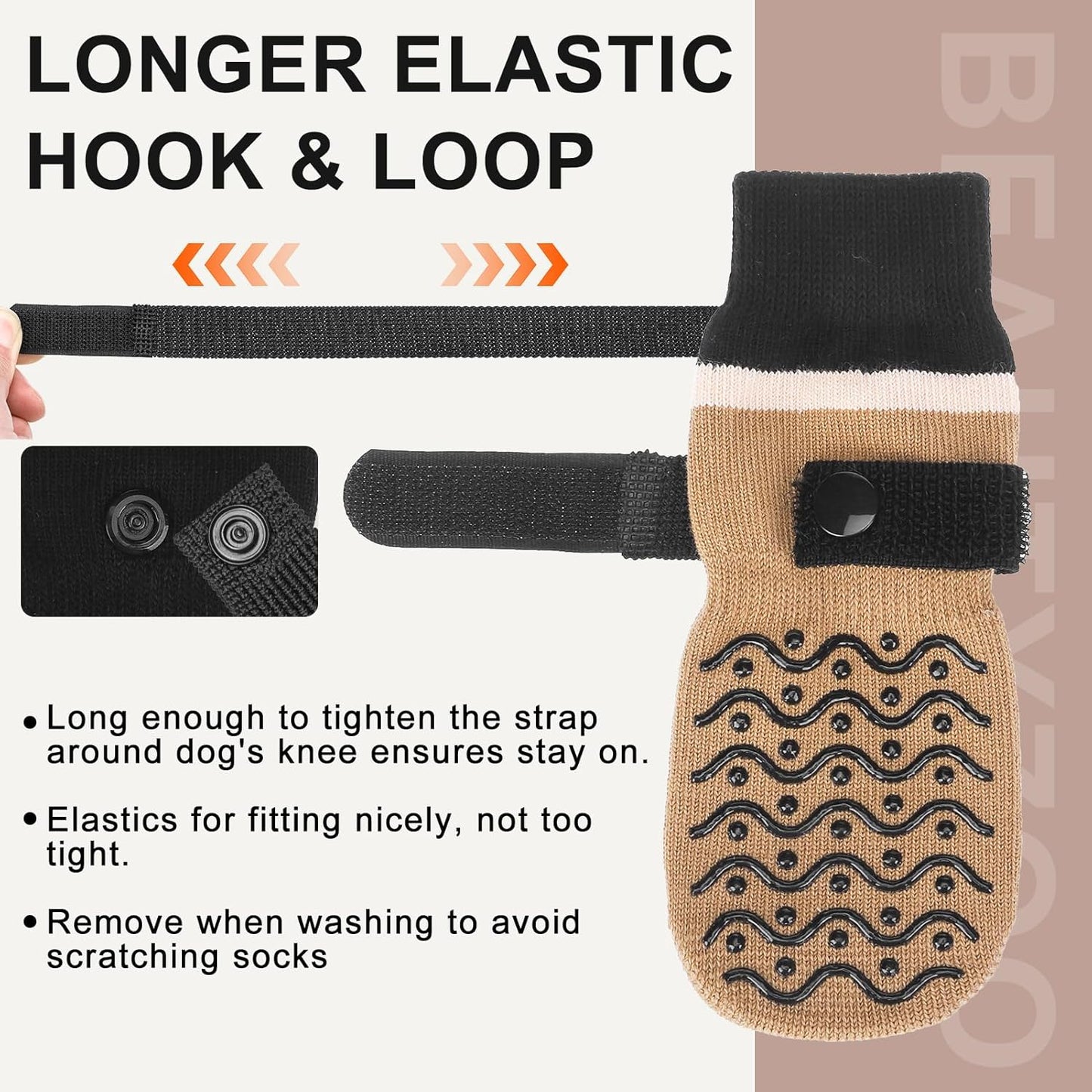 BEAUTYZOO Dog Socks to Prevent Licking Paws -Dog Shoes for Hot Pavement & Hardwood Floors Anti Slip, Traction Control Boots & Paw Protectors with Double Side Grips for Small Medium Large Senior Dogs