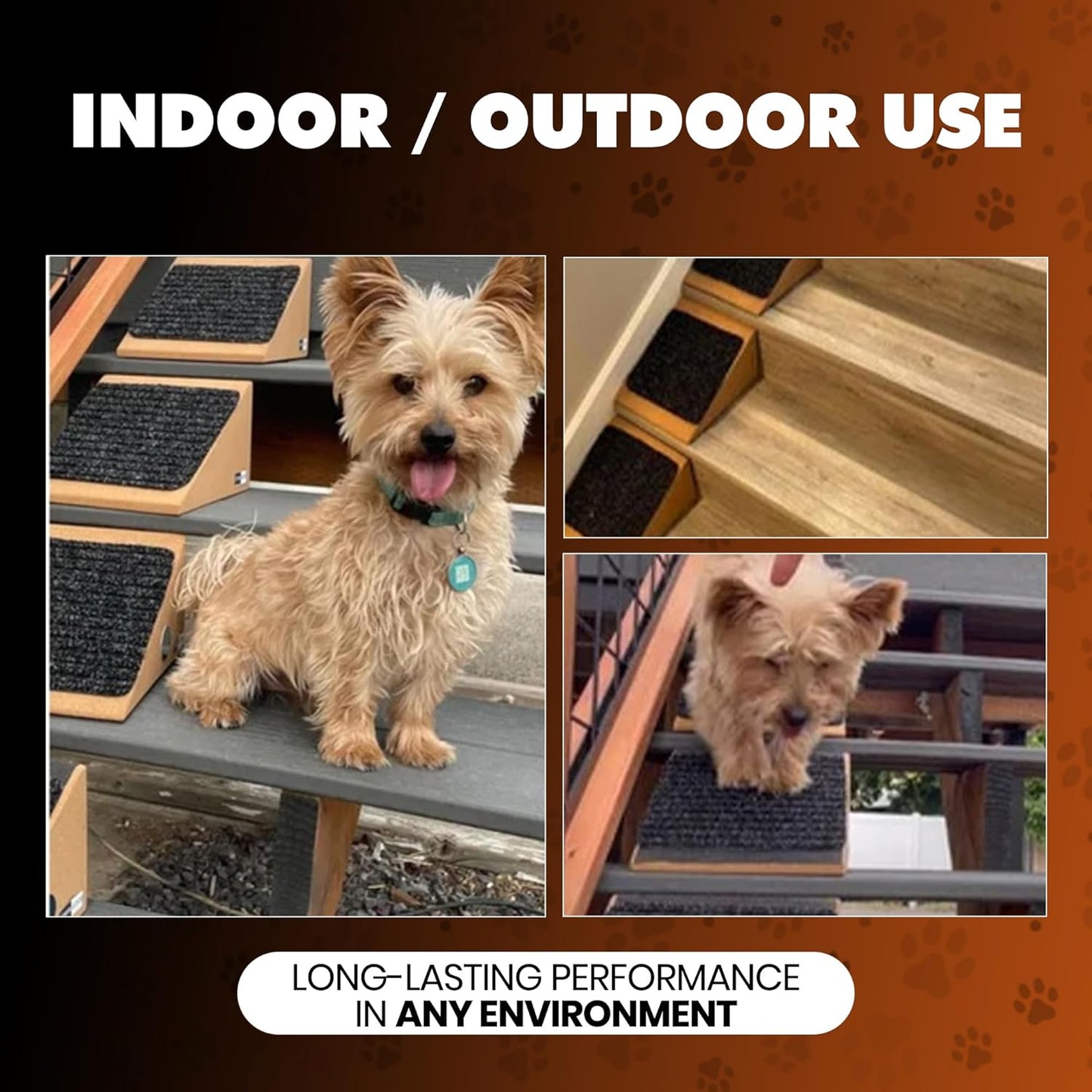 Original StairWedge™ - NEW Enhanced Tread Grip! Ramp for Small Dogs Breeds - Fits Standard Staircase - Wedge Shape Stair Ramp for Dogs and Pets - Multi-Patent Pending (1single)