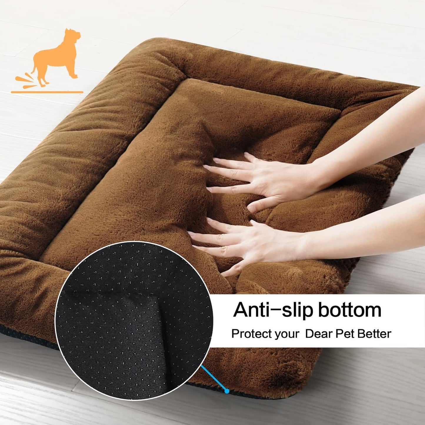 Dog Beds Crate Pad for Medium/Large Dogs Fit Metal,Ultra Soft, Washable & Anti-Slip Kennel Pad for Dogs Cozy Sleeping Mat,Gray 36inch