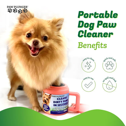 Paw Plunger for Dogs - Portable Dirty Paw Washer for Medium Sized Dogs – Ideal for Dogs Weighing 15-75lbs – Cleaner Pet Paws to Save Floors / Furniture / Carpet / Vehicle from Muddy Paw Prints – Blue